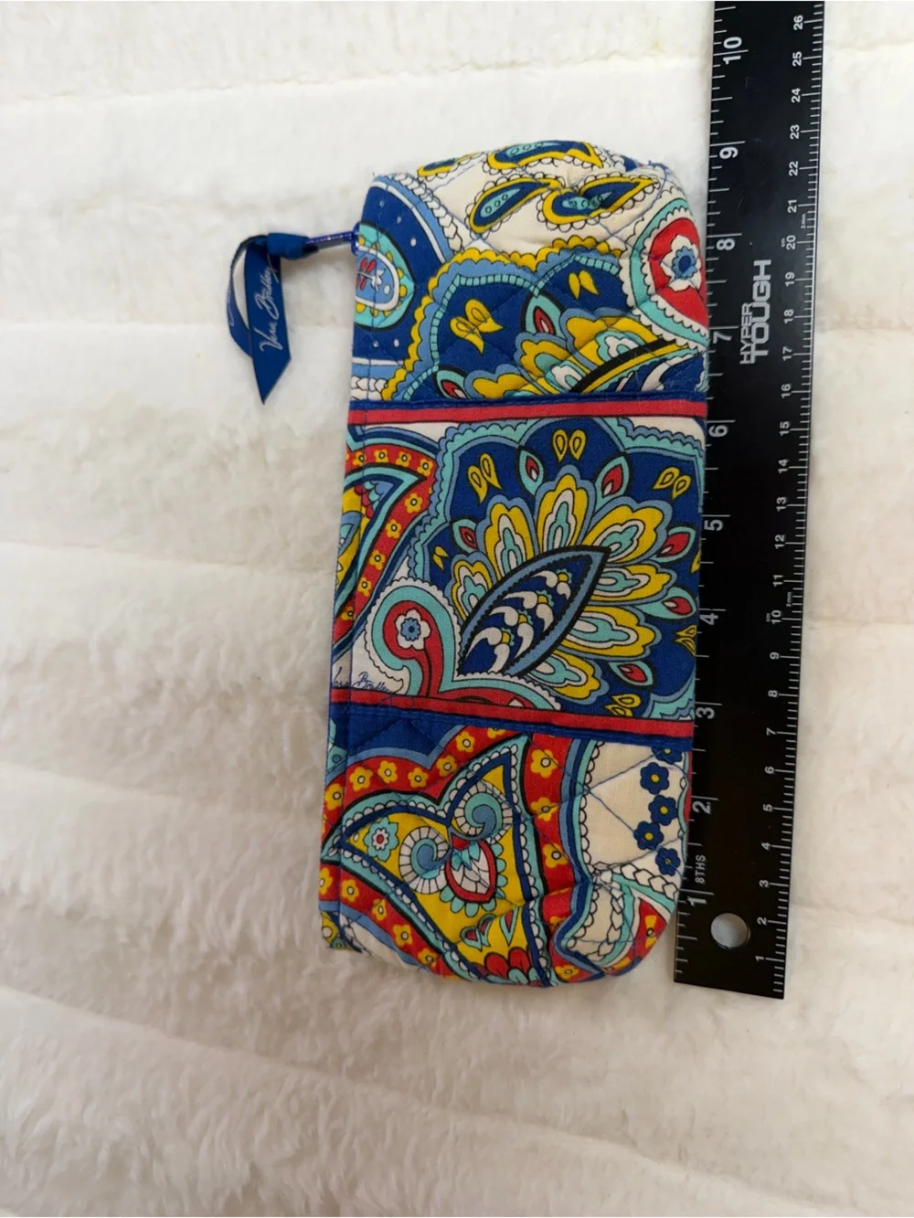 Vera Bradley Blue Multi Paisley Quilted Zip Pouch